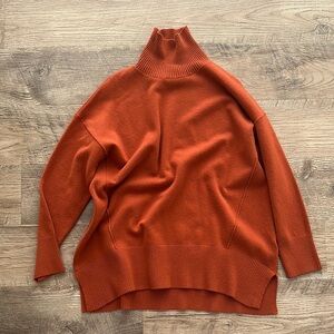 Rust Orange Turtleneck Sweater
